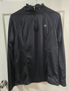 Ariat TeK Womens Black Quarter-Zip Lightweight Performance Top